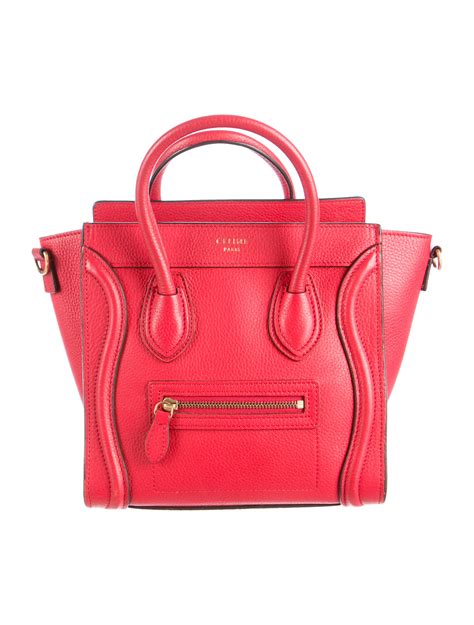 celine luggage nano red|celine nano luggage tote black.